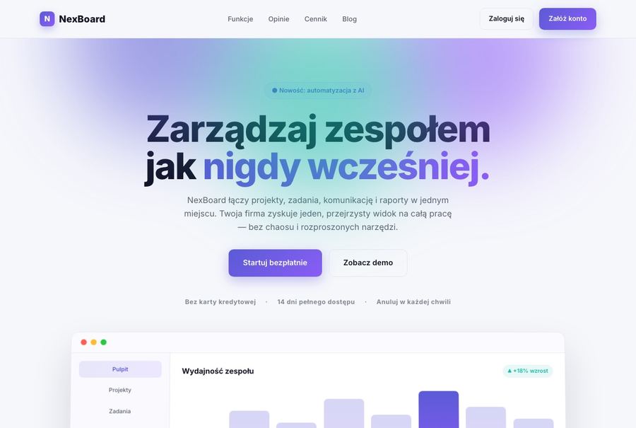 Realizacja CodeMagic — NexBoard, Platforma SaaS