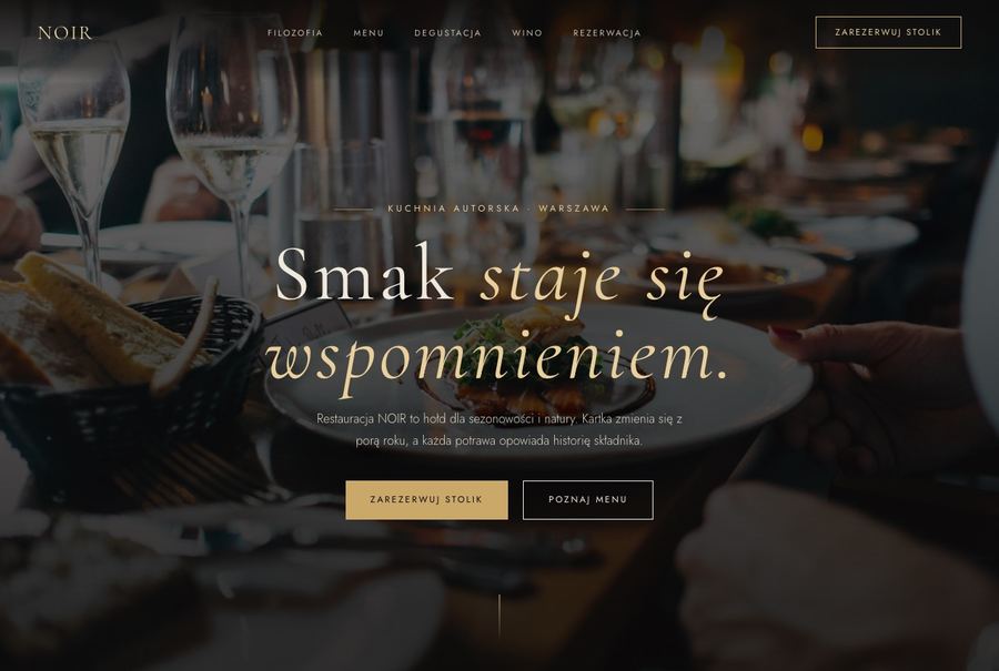 Realizacja CodeMagic — Noir, Restauracja fine dining