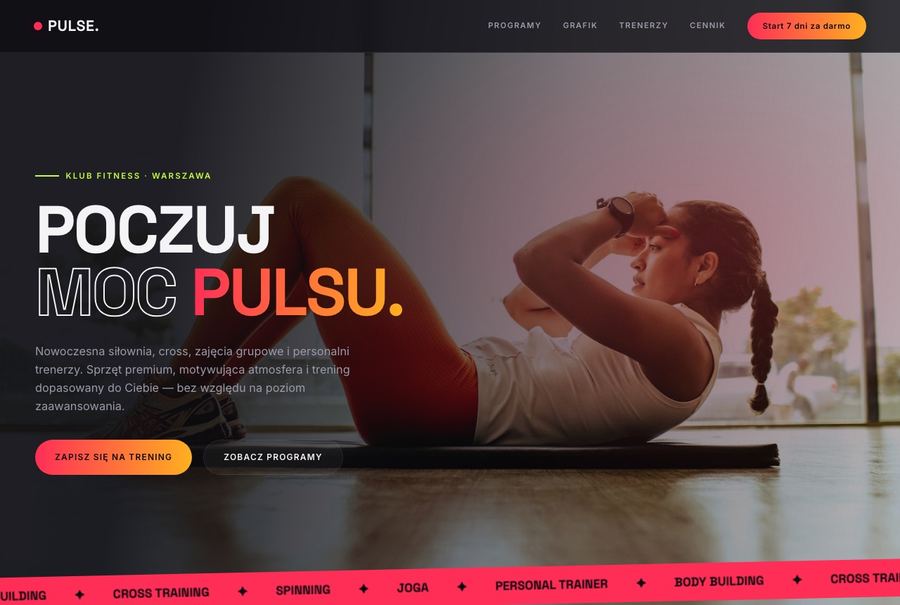 Realizacja CodeMagic — Pulse, Klub Fitness