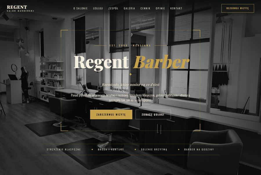 Realizacja CodeMagic — Regent Barber, Salon fryzjerski dla mężczyzn