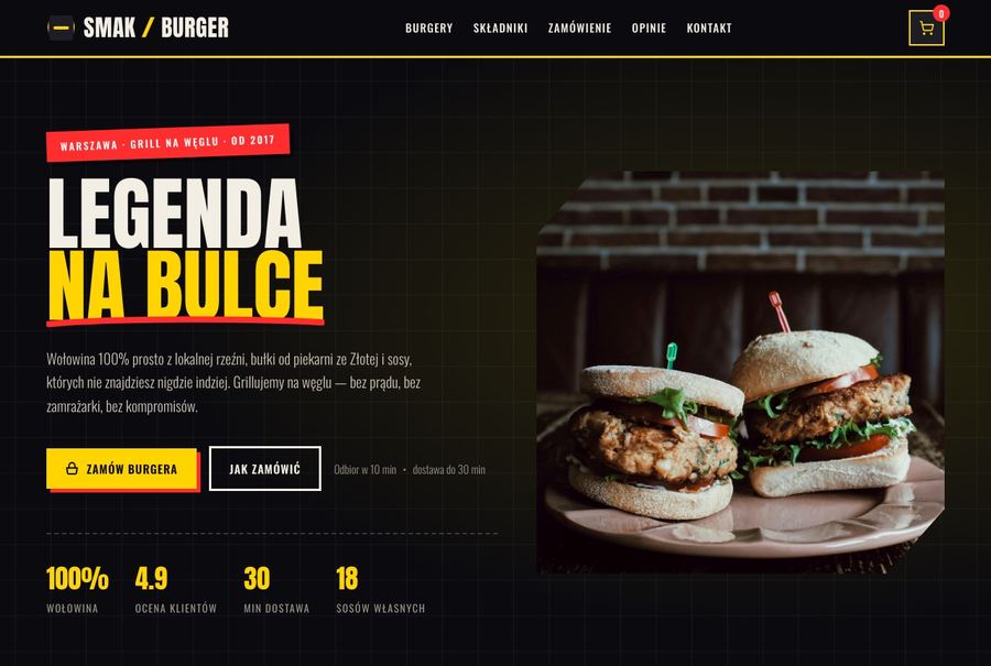Realizacja CodeMagic — Smak Burger, Burgerownia uliczna